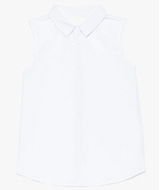 GEMO Chemise fille sans manches fluide avec plastron crocheté blanc standard