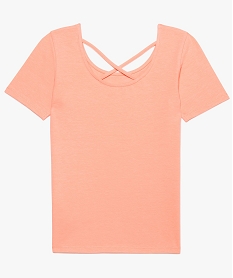tee-shirt fille a manches courtes et liens croises dans le dos orange tee-shirts8860401_2