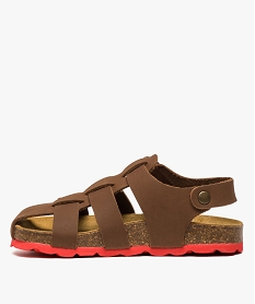 sandales garcon  avec semelle coloree brun sandales et nu-pieds8865301_3