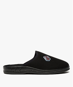 GEMO Mules dintérieur pour homme avec écusson sur le dessus noir standard