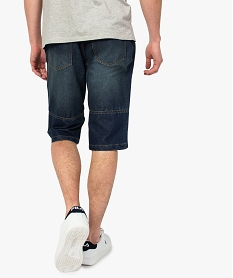 pantacourt homme en jean avec surpiqures bleu shorts et bermudas8867001_3