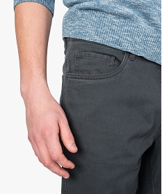 pantalon homme 5 poches coupe regular en toile unie gris pantalons de costume8867401_2
