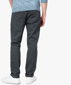 pantalon homme 5 poches coupe regular en toile unie gris pantalons de costume8867401_3