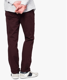 pantalon homme 5 poches coupe regular en toile unie rouge8867501_3