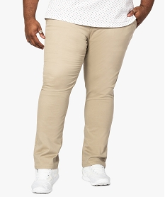 pantalon homme grande taille chino en stretch coupe straignt beige8867701_1