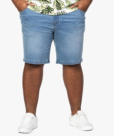 GEMO Bermuda homme en jean composé de matières recyclées Bleu