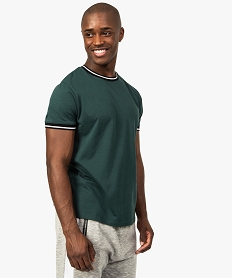 tee-shirt homme avec finitions en bord-cote bicolore vert8868701_1