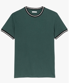 tee-shirt homme avec finitions en bord-cote bicolore vert8868701_4