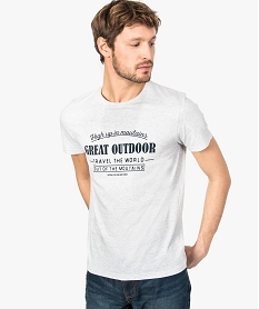 GEMO Tee-shirt homme avec inscriptions sur lavant Gris