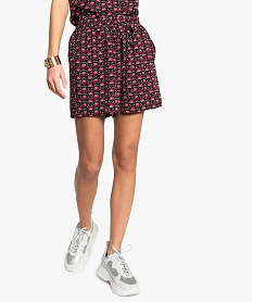 GEMO Short imprimé en maille fluide avec taille élastiquée femme Imprimé