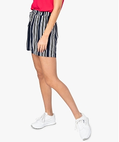 GEMO Short imprimé en maille fluide avec taille élastiquée femme Imprimé
