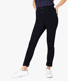 GEMO Jean femme slim taille haute en stretch avec léger délavage Bleu