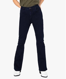 GEMO Jean femme extensible coupe bootcut Bleu