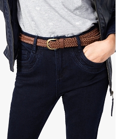 jean femme coupe bootcut avec ceinture tressee bleu pantalons jeans et leggings8875701_2
