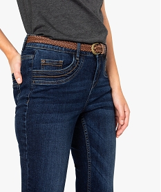 jean femme coupe bootcut avec ceinture tressee bleu pantalons jeans et leggings8875801_2
