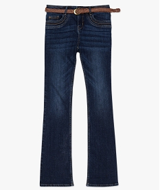 jean femme coupe bootcut avec ceinture tressee bleu pantalons jeans et leggings8875801_4