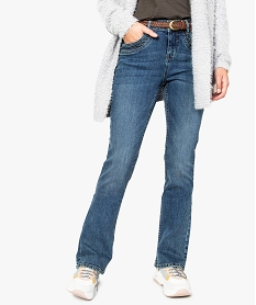 jean femme coupe bootcut avec ceinture tressee gris pantalons jeans et leggings8875901_1