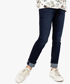 GEMO Jean femme slim taille normale en matière stretch recyclée Bleu