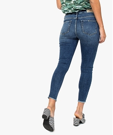 jean femme coupe slim longueur 78eme finitions franges bleu pantalons jeans et leggings8877801_3