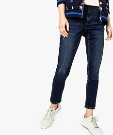jean femme skinny 78e avec faux plis et abrasions bleu pantalons jeans et leggings8878101_1