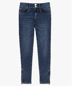 jean femme coupe slim longueur 78eme avec bas de jambe zippe bleu pantalons jeans et leggings8878701_4