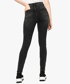 jeans femme skinny delave a taille haute et boutonniere noir8879401_3