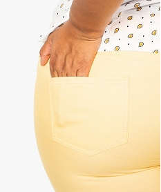 pantalon femme stretch uni 5 poches jaune8879801_2