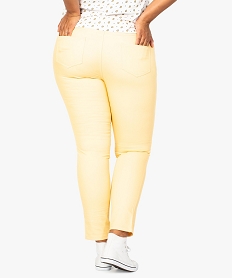 pantalon femme stretch uni 5 poches jaune8879801_3