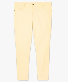 pantalon femme stretch uni 5 poches jaune pantalons et jeans8879801_4