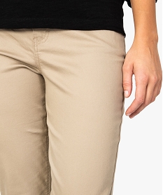 pantalon femme regular taille haute en stretch beige pantalons8880301_2