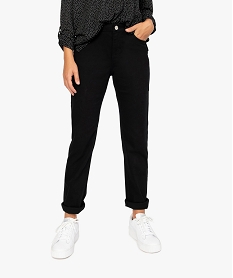 GEMO Jean femme en toile unie 4 poches coupe Regular - Longueur L30 Noir