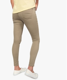 jean femme skinny taille basse en coton stretch uni beige8881601_3