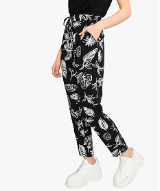 GEMO Pantalon femme imprimé avec taille élastiquée Imprimé