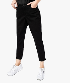 GEMO Pantalon femme uni jambe très ajustée et longueur 78e Noir