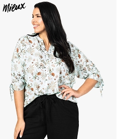 chemise femme fleurie et fluide en polyester recycle imprime blouses8885301_1