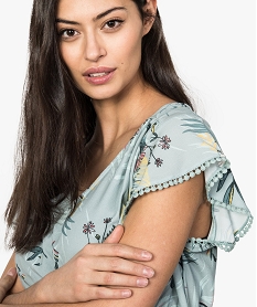 top de grossesse en crepe fleuri a taille empire et col v bleu standard8886201_2