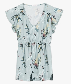 top de grossesse en crepe fleuri a taille empire et col v bleu standard8886201_4