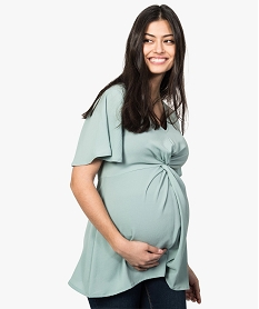 GEMO Tunique de grossesse en crêpe à taille empire Vert