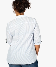 chemise femme a rayures et bandes argentees imprime chemisiers et blouses8887201_3