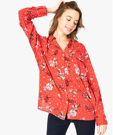 GEMO Chemise femme imprimée avec manches retroussables Imprimé