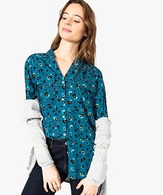 GEMO Chemise femme imprimée avec manches retroussables Imprimé
