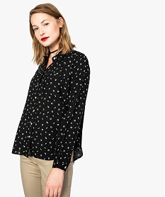 GEMO Chemise femme avec petits motifs et poche poitrine Imprimé