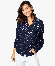 GEMO Chemise femme avec petits motifs et poche poitrine Imprimé