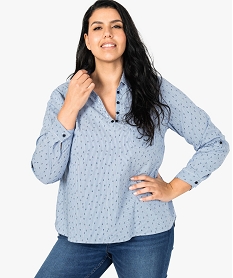 GEMO Blouse femme en stretch à motifs bleu standard