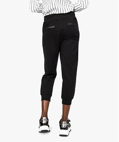pantalon de jogging femme en maille fine avec touches pailletees noir8889501_3