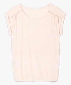 tee-shirt femme paillete fluide a taille elastiquee rose8894701_4