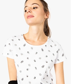 tee-shirt femme a manches courtes en coton biologique imprime8895701_2