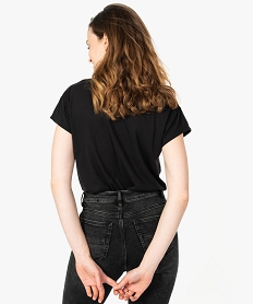 tee-shirt femme loose a manches courtes avec inscription noir8897401_3