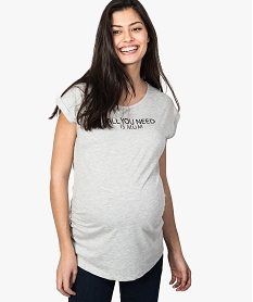 GEMO Tee-shirt de grossesse à manches courtes et inscription poitrine Imprimé