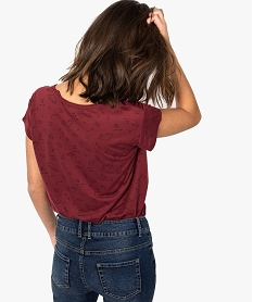 tee-shirt femme loose a manches courtes avec inscription rouge t-shirts manches courtes8898401_3